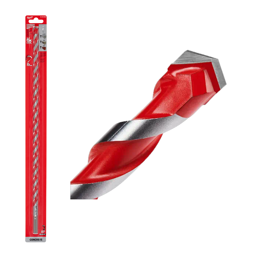 1/2" × 16" × 18" Carbide Hammer Bit