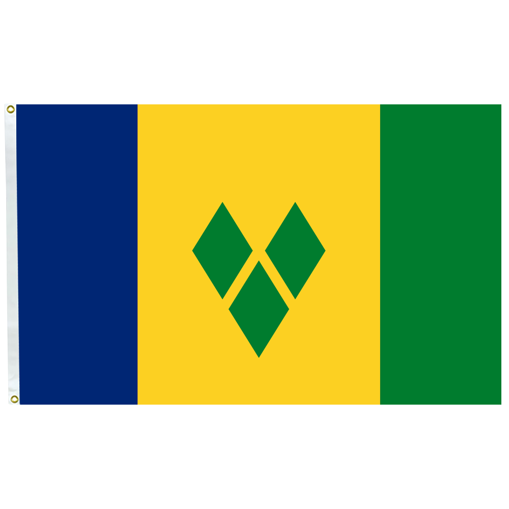 St Vincent & the Grenadines 3 X 5 Nylon with Header and Grommet