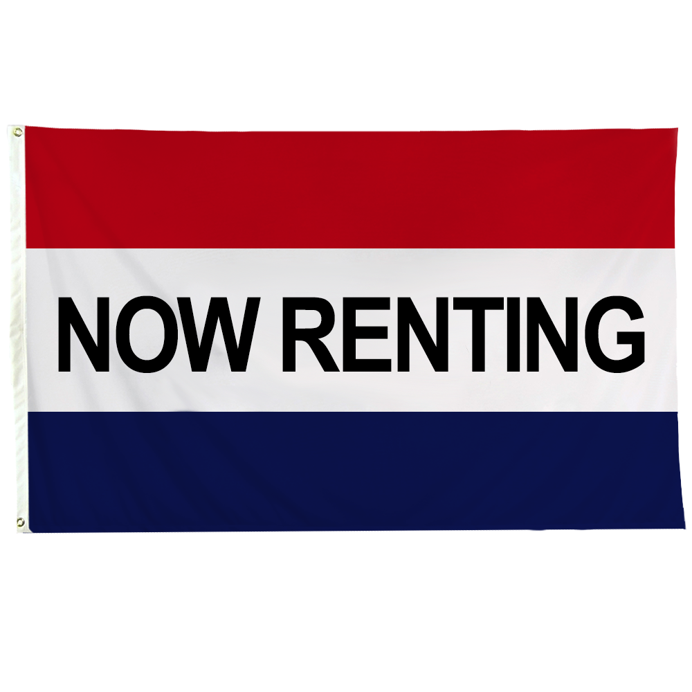 Now Renting 3 X 5 Nylon with Header and Grommet