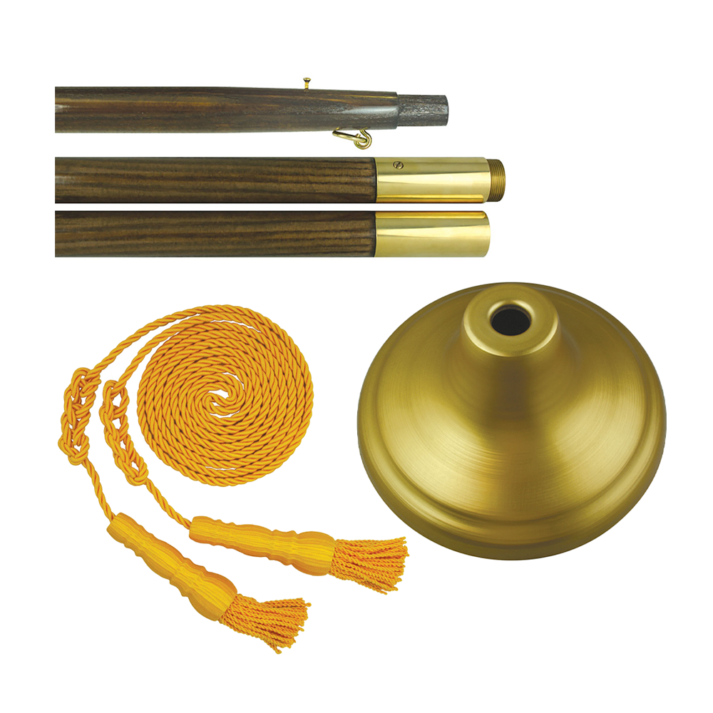 8ft Oak Pole, Stand & Tassel 3x5 Kit, Gold