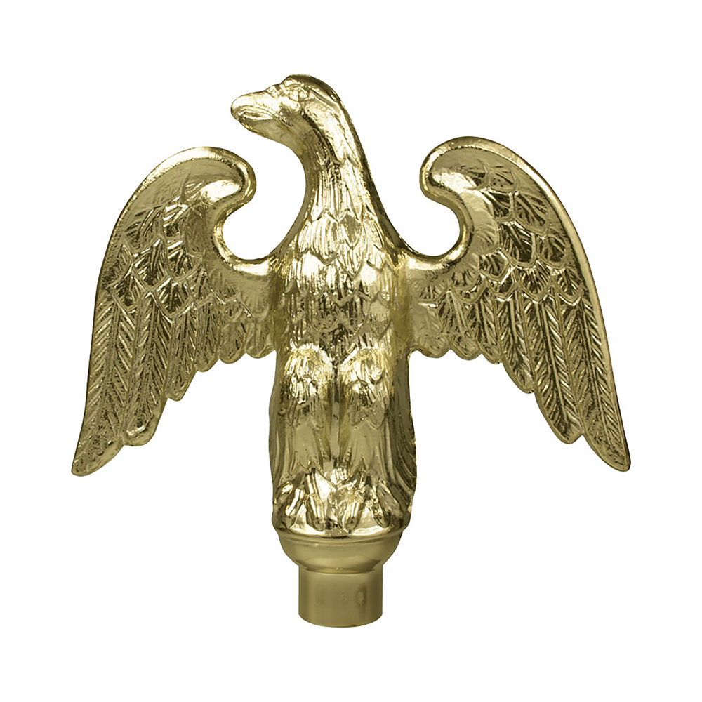 Perched Eagle, 6 3/4 in Gold Metal 7 in Wing Span - Aluminum