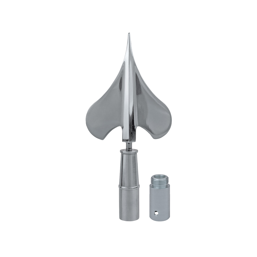 Army Spear, 8 in Silver Metal - Oak