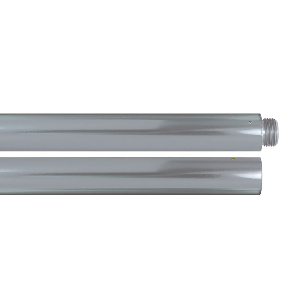 8 ft X 1 1/8 in Two Piece Silver Deluxe Aluminum Pole