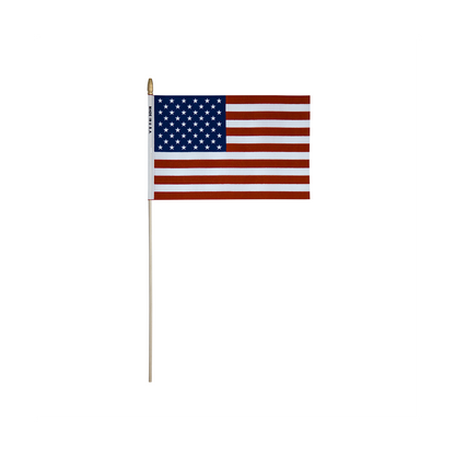 U.S. Stick Flag 8 in X 12 in Poly Cotton w/Pole Sleeve MTD Birch Staff