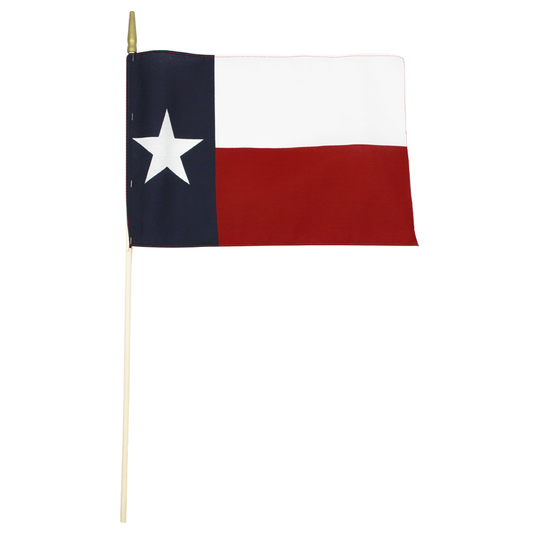 Texas Classroom Flag, 12 in X 18 in PolyCotton mtd Natural Staff