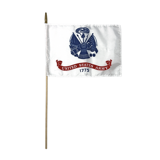Army 12 in X 18 in E Gloss Hemmed 3/8 in X 30 in Natural Wood Staff Gold Spear