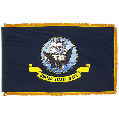 Navy 3 X 5 Nylon Pole Hem and Fringe