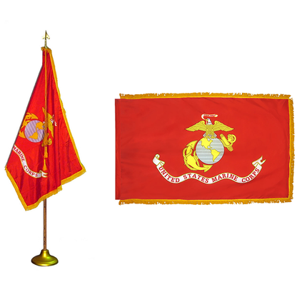 Marine Corps USMC 3 X 5 Nylon Pole Hem and Fringe