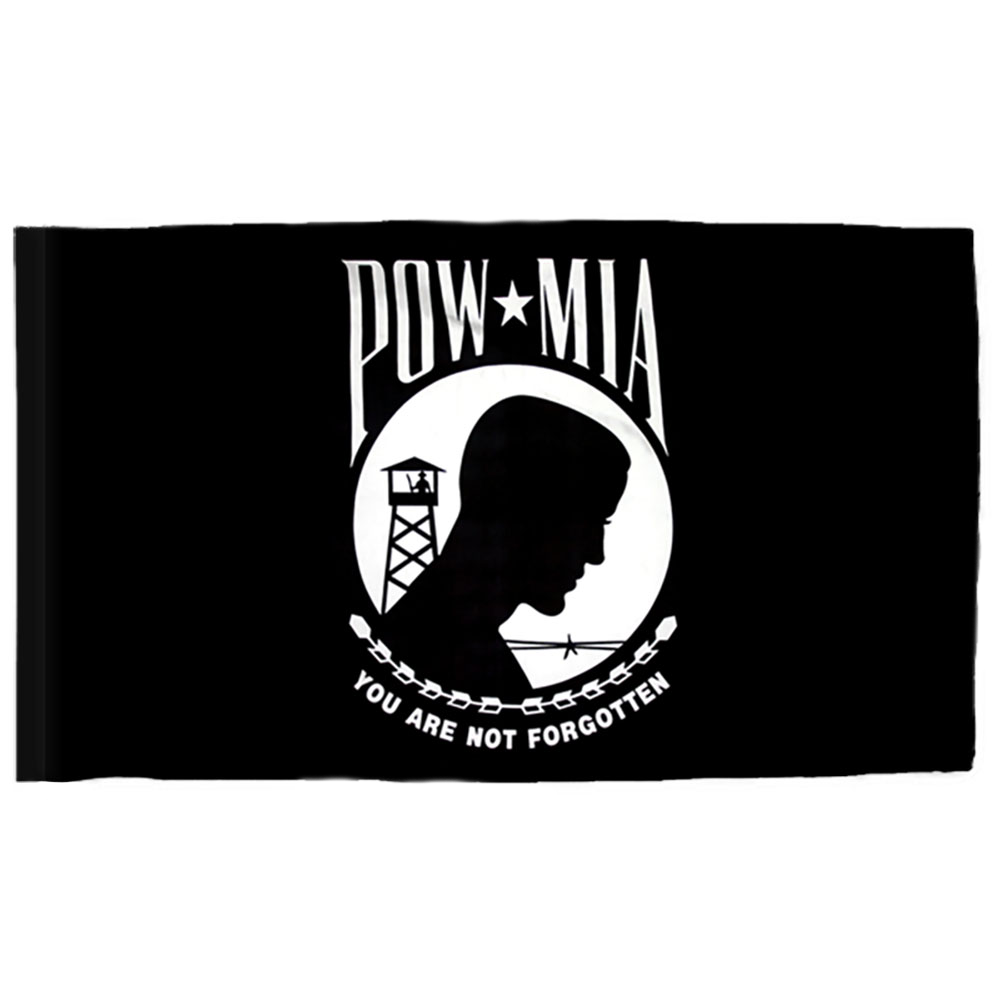 POW/MIA 3 X 5 Single Face Nylon Pole Hem