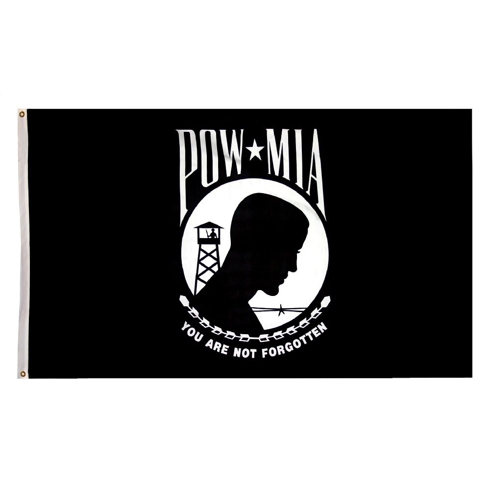 POW/MIA Double Face Poly with Header and Grommet