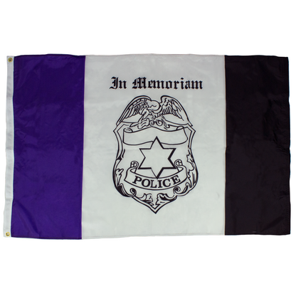 Police Mourning 3 X 5 Nylon with Header and Grommet