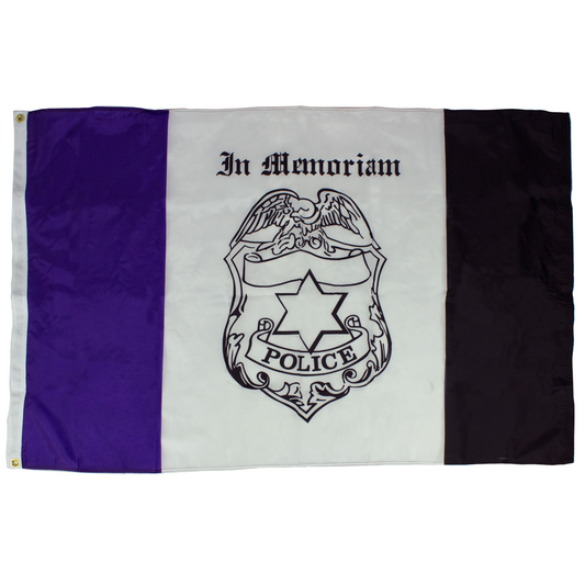 Police Mourning 3 X 5 Nylon with Header and Grommet