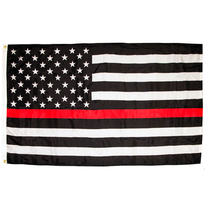 Thin Red Line 3 X 5 Nylon with Header and Grommet, American Version