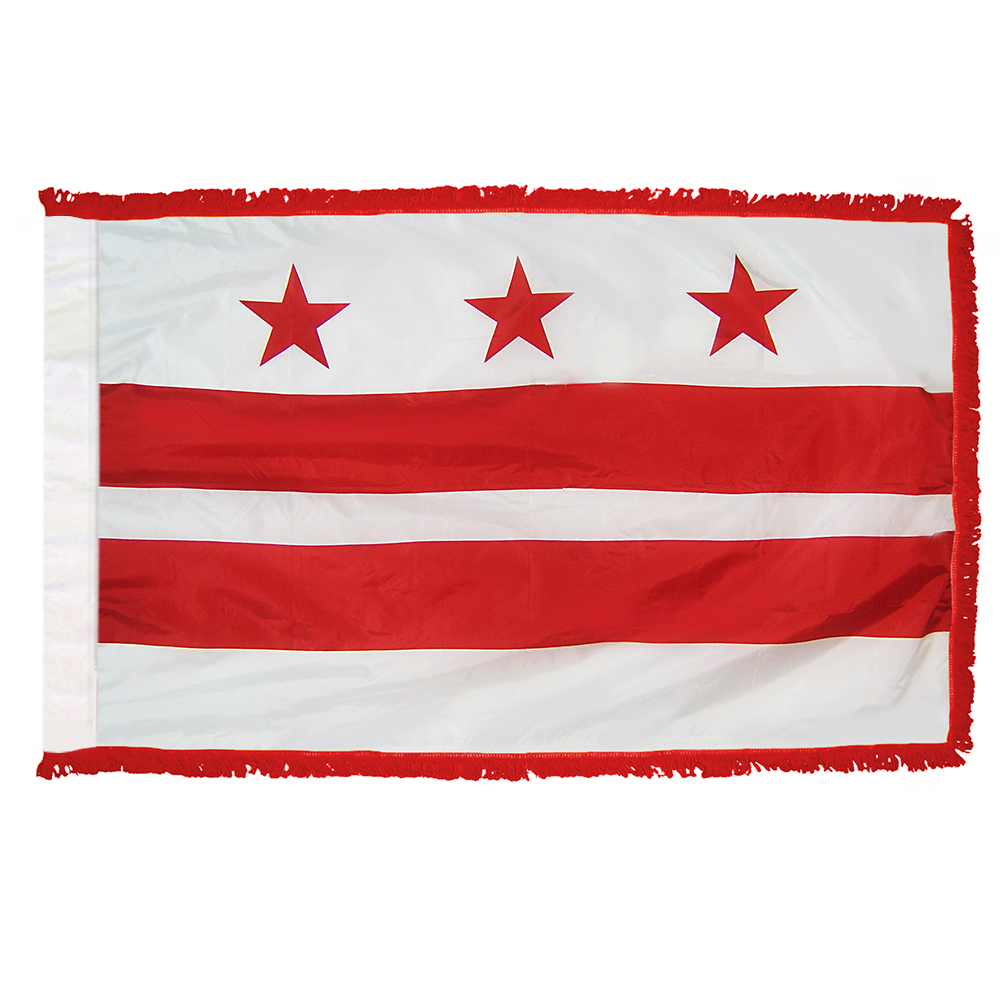 District of Columbia 3 X 5 Nylon Pole Hem and Fringe