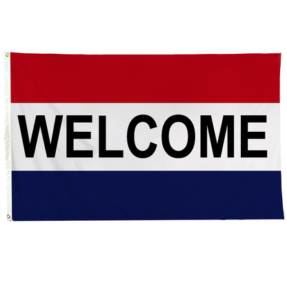 Welcome 3 X 5 Nylon with Header and Grommet