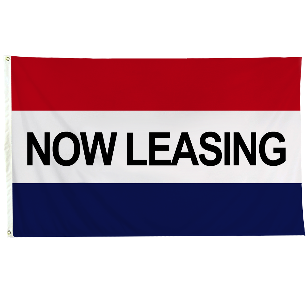 Now Leasing 3 X 5 Nylon with Header and Grommet