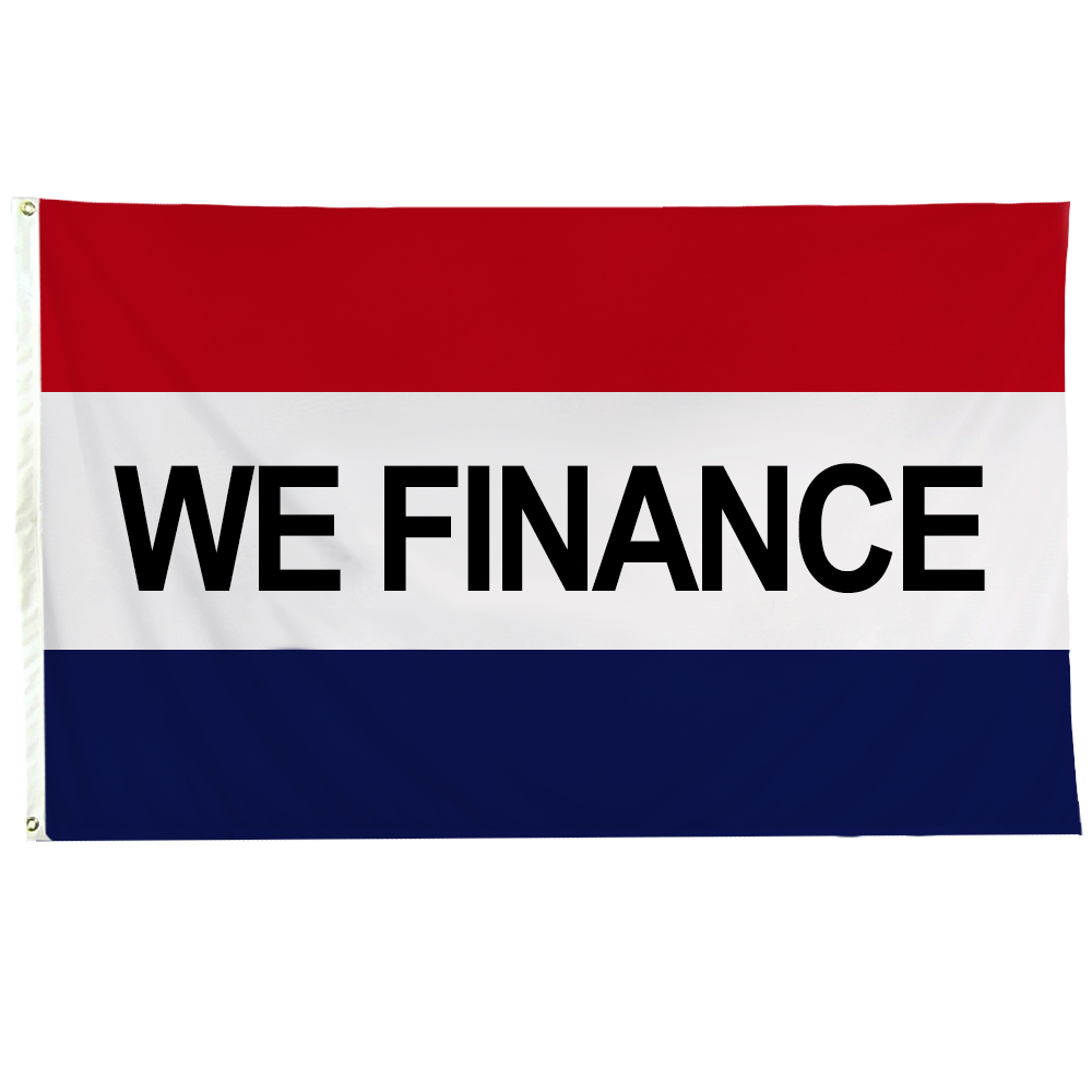 We Finance 3 X 5 Nylon with Header and Grommet