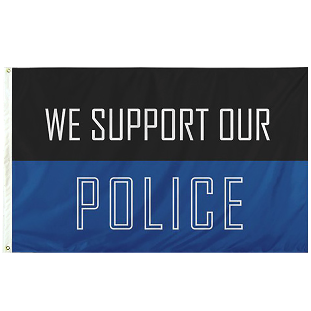 We Support the Police 3 X 5 with Header and Grommet