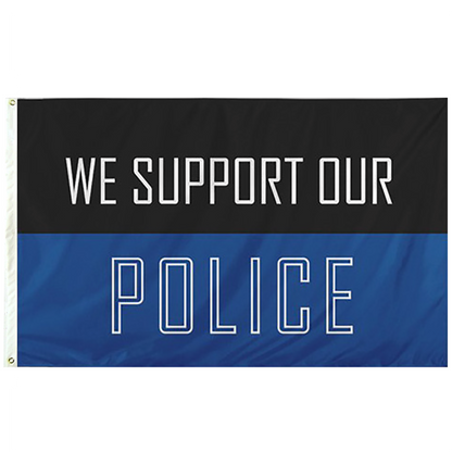 We Support the Police 3 X 5 with Header and Grommet