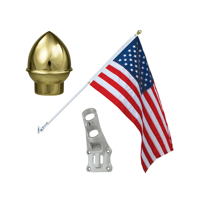 6 ft X 1 in One Piece White Fiberglass Pole Heavy Duty Municipal Set - Acorn Top Fixed Bracket