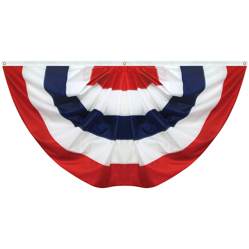 Pleated Full Fan, 3 X 6 Nylon with Header and Grommet