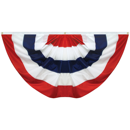 Pleated Full Fan, 3 X 6 Nylon with Header and Grommet