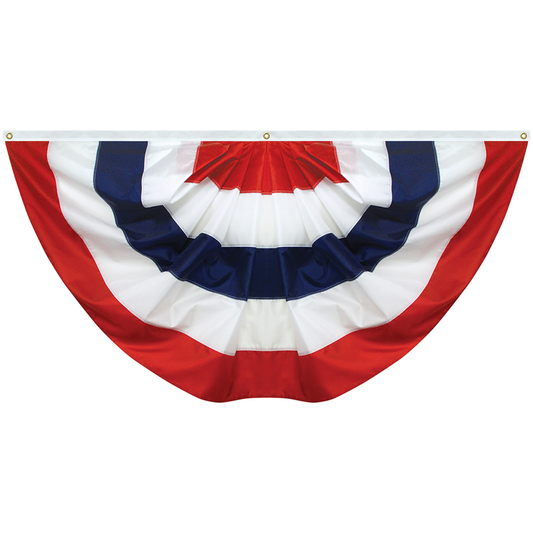 Pleated Full Fan, 3 X 6 Nylon with Header and Grommet