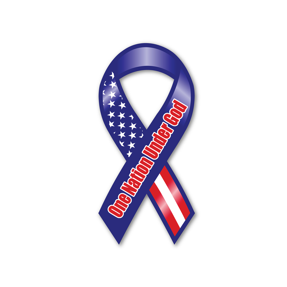 One Nation Under God Ribbon Car Magnet