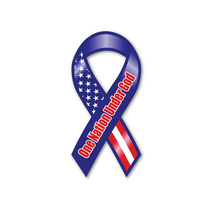 One Nation Under God Ribbon Car Magnet