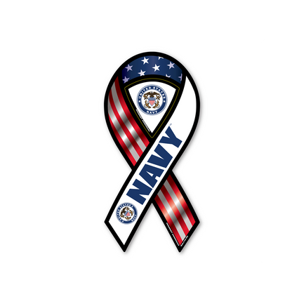 Navy Red White & Blue 2-in-1 Ribbon Car Magnet