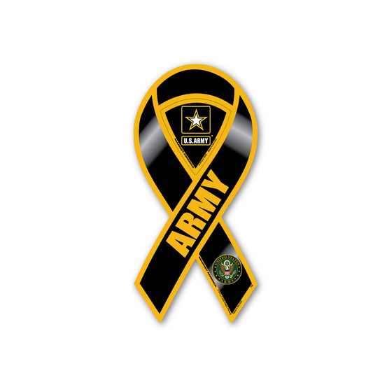 Army Black 2-in-1 Ribbon Car Magnet