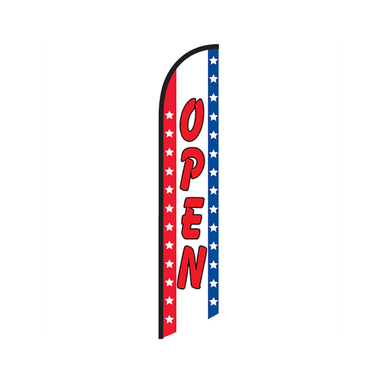 Open Knit Poly Banner Red White Blue