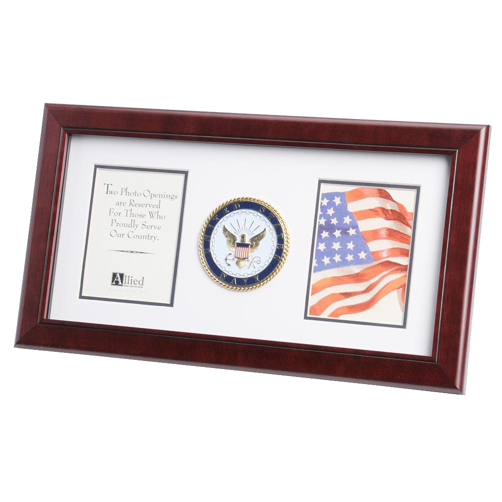 Picture Frame Navy Medallion 8 in X 16 in Mahogany 2-opening