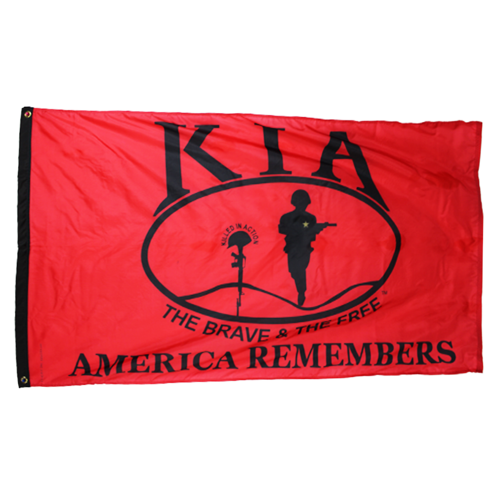 Killed In Action 3 X 5 Nylon with Header and Grommet