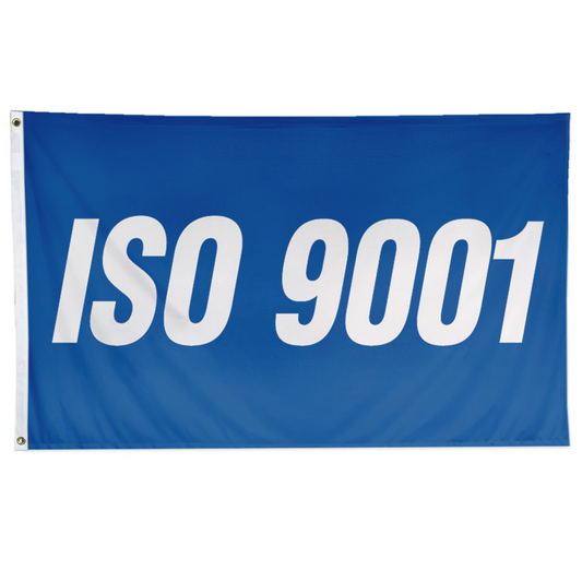 ISO 9001 Blue 3 X 5 Nylon with Header and Grommet