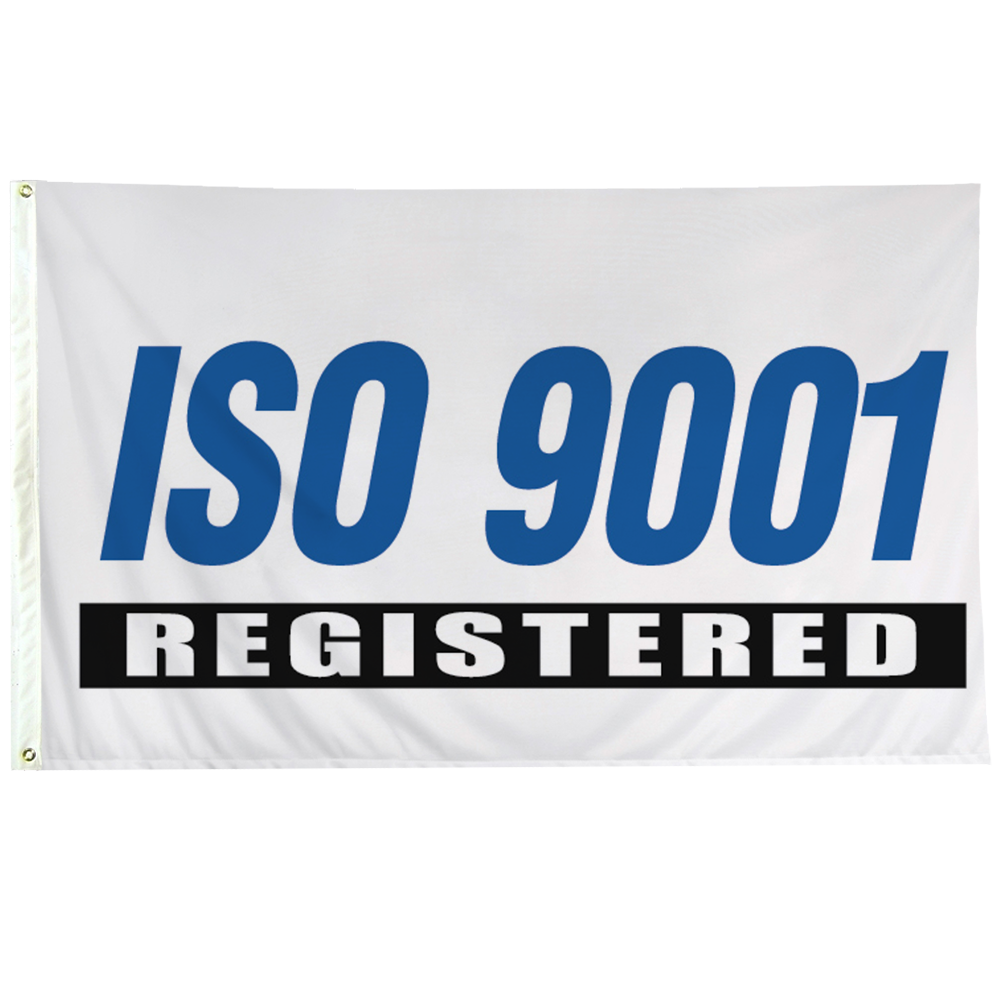 ISO 9001/Registered White 3 X 5 Nylon with Header and Grommet