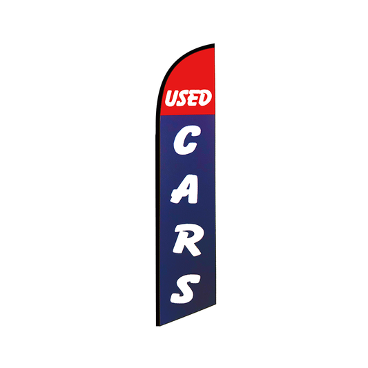 Used Cars Knit Poly Banner Red Blue