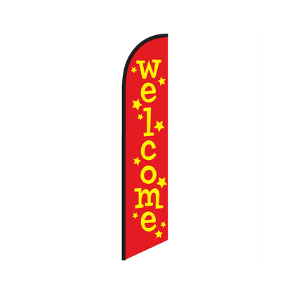 Welcome Knit Poly Banner Yellow Stars