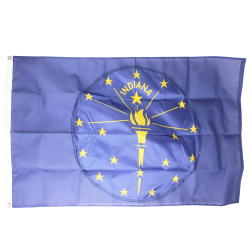 Indiana 3 X 5 Cotton Appliqued Seal with Header and Grommet